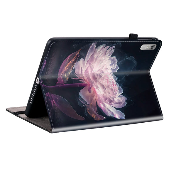For Lenovo Tab P11 Gen 2 11.5 Crystal Texture Painted Leather Tablet Case(Purple Peony)