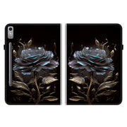 For Lenovo Tab P12 12.7 Crystal Texture Painted Leather Tablet Case(Black Rose)