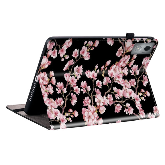 For Lenovo Tab K11 Plus Crystal Texture Painted Leather Tablet Case(Plum Bossom)