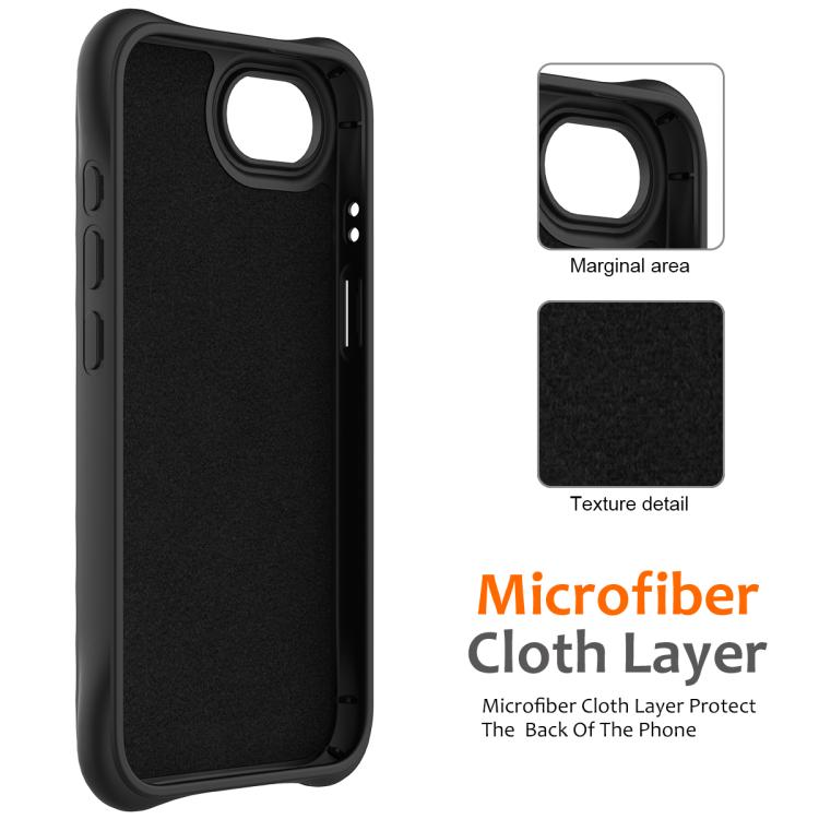 For iPhone 16e Wave Texture MagSafe Magnetic Liquid Silicone Phone Case(Black)