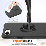 For iPhone 16e Wave Texture MagSafe Magnetic Liquid Silicone Phone Case(Black)