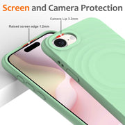 For iPhone 16e Wave Texture MagSafe Magnetic Liquid Silicone Phone Case(Green)