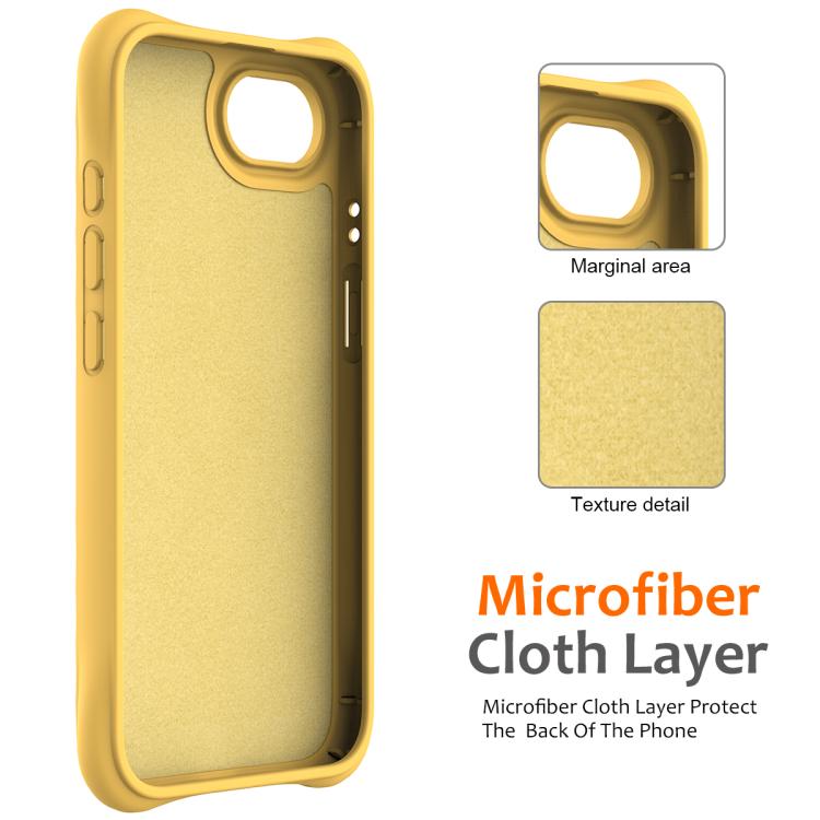 For iPhone 16e Wave Texture MagSafe Magnetic Liquid Silicone Phone Case(Yellow)