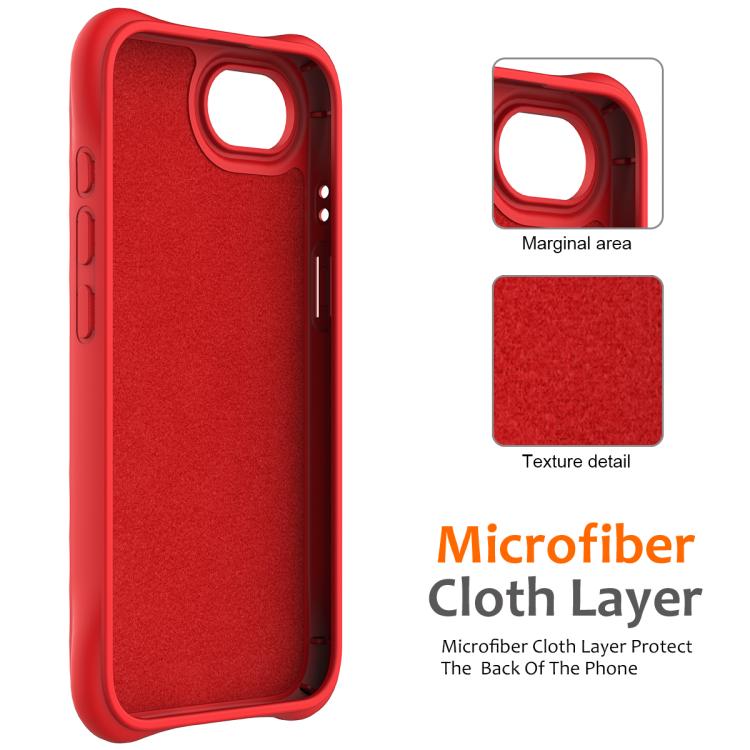 For iPhone 16e Wave Texture MagSafe Magnetic Liquid Silicone Phone Case(Red)