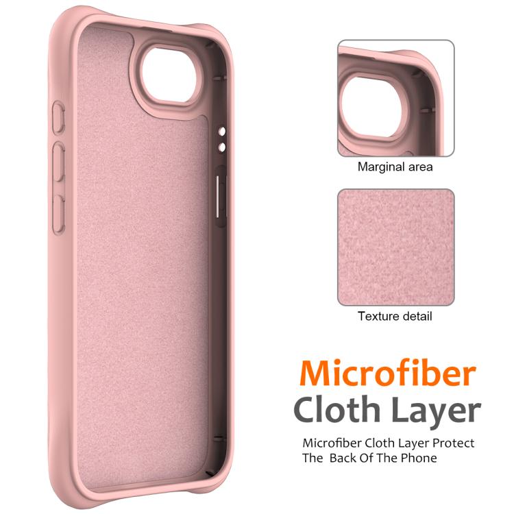 For iPhone 16e Wave Texture MagSafe Magnetic Liquid Silicone Phone Case(Pink)