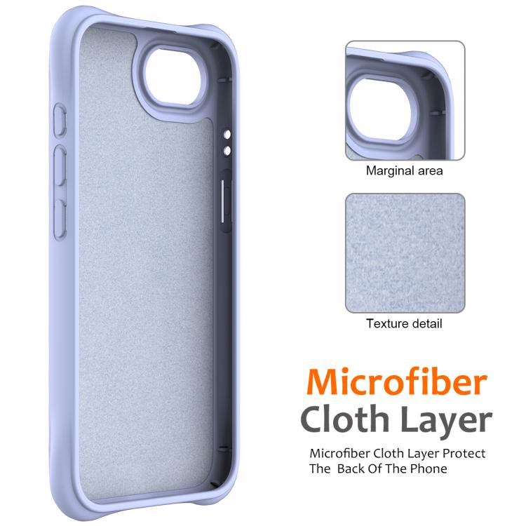For iPhone 16e Wave Texture MagSafe Magnetic Liquid Silicone Phone Case(Purple)