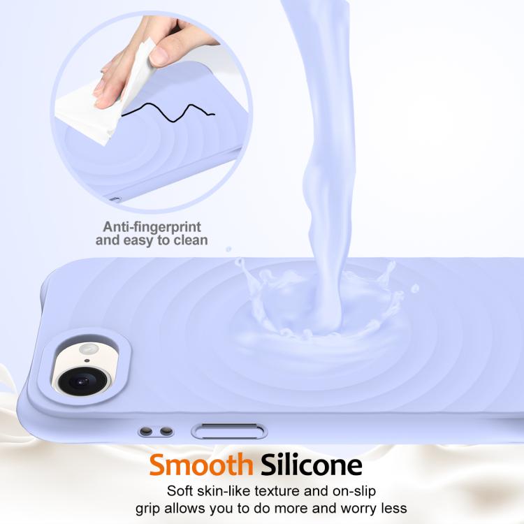 For iPhone 16e Wave Texture MagSafe Magnetic Liquid Silicone Phone Case(Purple)