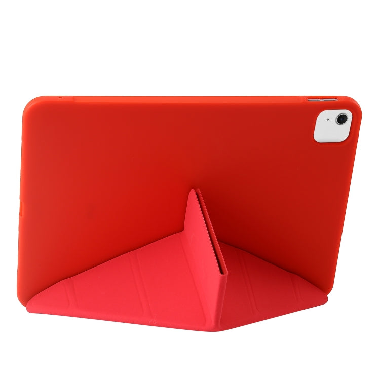 For iPad Air 11 2024 TPU Deformation Flip Leather Tablet Case with Holder(Red)