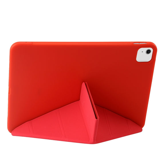 For iPad Air 11 2024 TPU Deformation Flip Leather Tablet Case with Holder(Red)