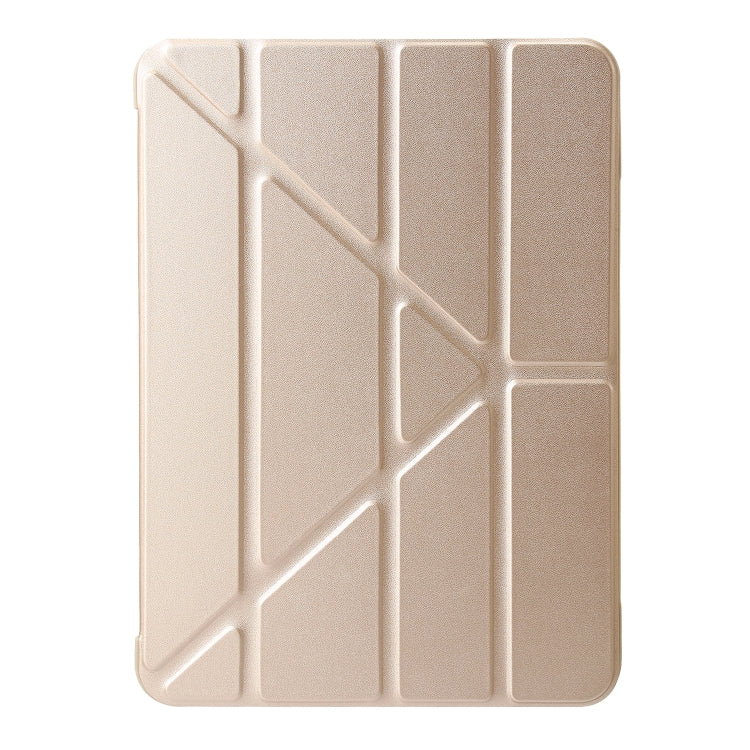 For iPad Air 13 2024 TPU Deformation Flip Leather Tablet Case with Holder(Gold)