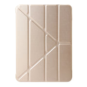 For iPad Air 13 2024 TPU Deformation Flip Leather Tablet Case with Holder(Gold)