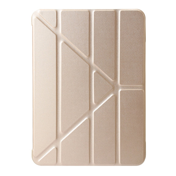 For iPad Air 13 2024 TPU Deformation Flip Leather Tablet Case with Holder(Gold)