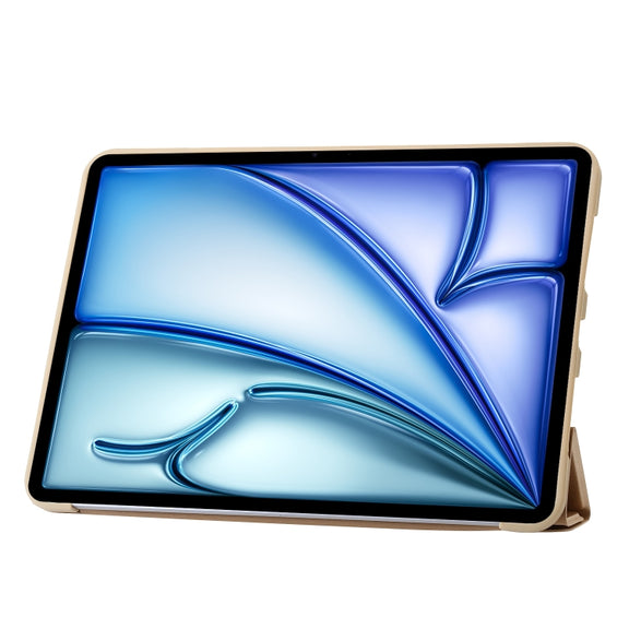 For iPad Air 13 2024 TPU Deformation Flip Leather Tablet Case with Holder(Gold)