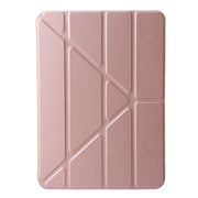 For iPad Air 13 2024 TPU Deformation Flip Leather Tablet Case with Holder(Rose Gold)