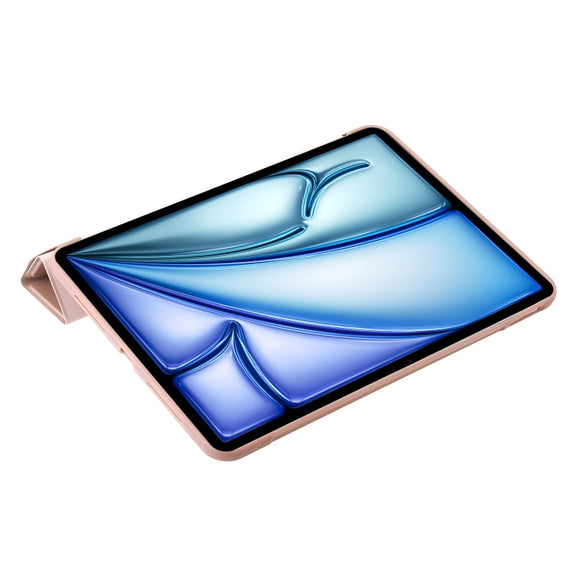 For iPad Air 13 2024 TPU Deformation Flip Leather Tablet Case with Holder(Rose Gold)