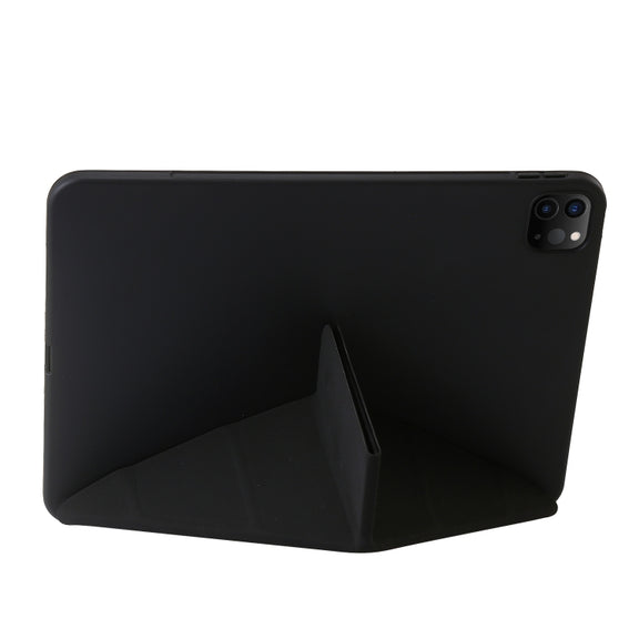 For iPad Pro 11 2024 TPU Deformation Flip Leather Tablet Case with Holder(Black)