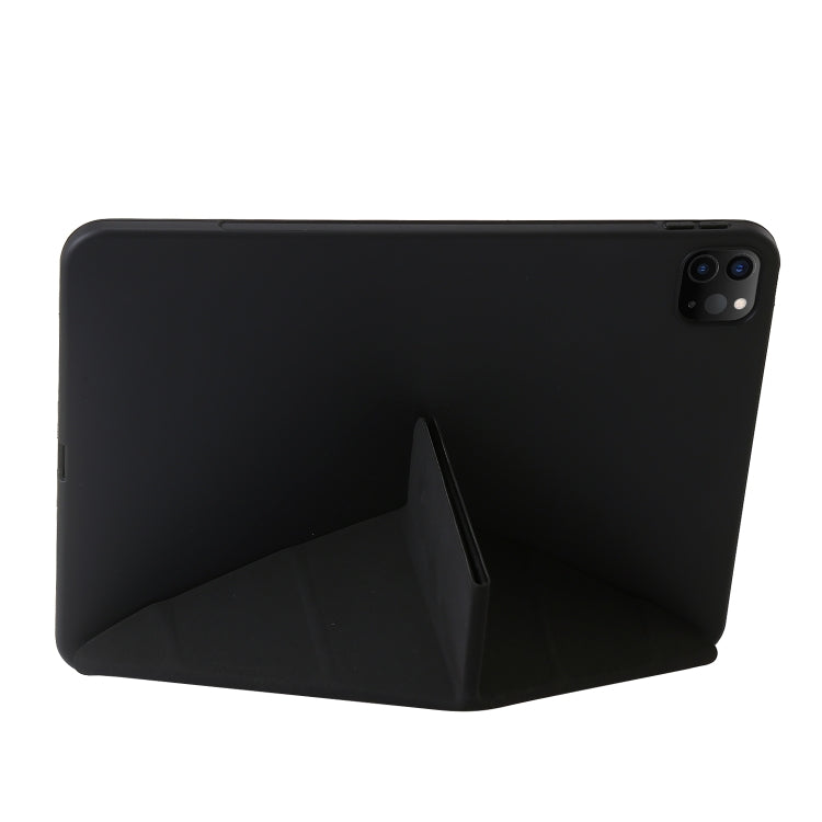 For iPad Pro 11 2024 TPU Deformation Flip Leather Tablet Case with Holder(Black)