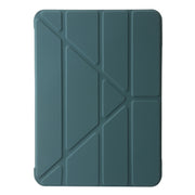For iPad Pro 11 2024 TPU Deformation Flip Leather Tablet Case with Holder(Dark Green)