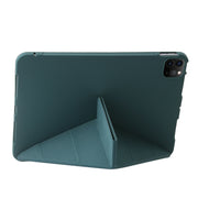For iPad Pro 11 2024 TPU Deformation Flip Leather Tablet Case with Holder(Dark Green)