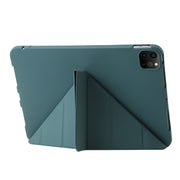 For iPad Pro 11 2024 TPU Deformation Flip Leather Tablet Case with Holder(Dark Green)