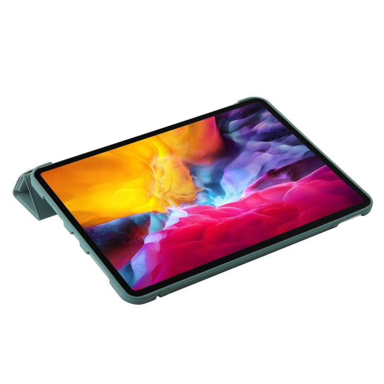 For iPad Pro 11 2024 TPU Deformation Flip Leather Tablet Case with Holder(Dark Green)