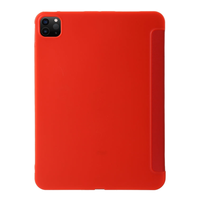 For iPad Pro 11 2024 TPU Deformation Flip Leather Tablet Case with Holder(Red)