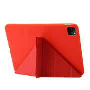 For iPad Pro 11 2024 TPU Deformation Flip Leather Tablet Case with Holder(Red)