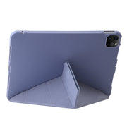 For iPad Pro 11 2024 TPU Deformation Flip Leather Tablet Case with Holder(Purple)