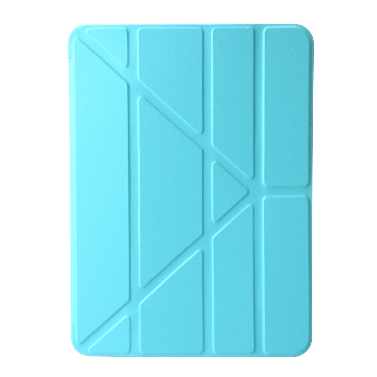 For iPad Pro 11 2024 TPU Deformation Flip Leather Tablet Case with Holder(Mint Blue)
