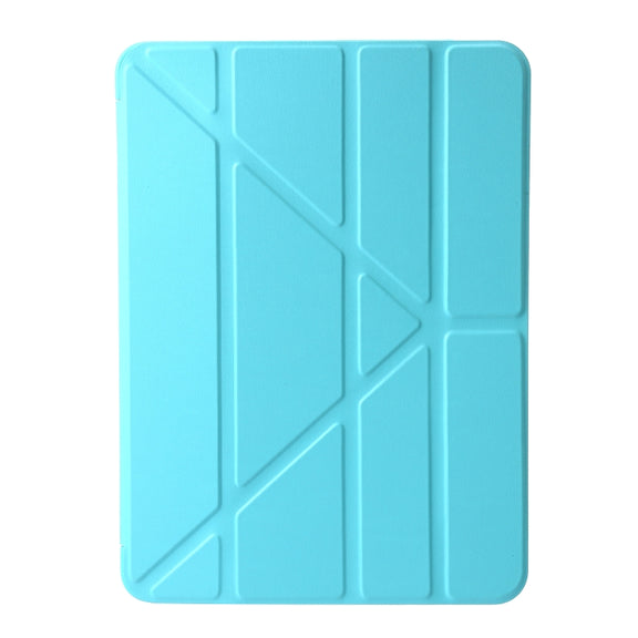 For iPad Pro 11 2024 TPU Deformation Flip Leather Tablet Case with Holder(Mint Blue)