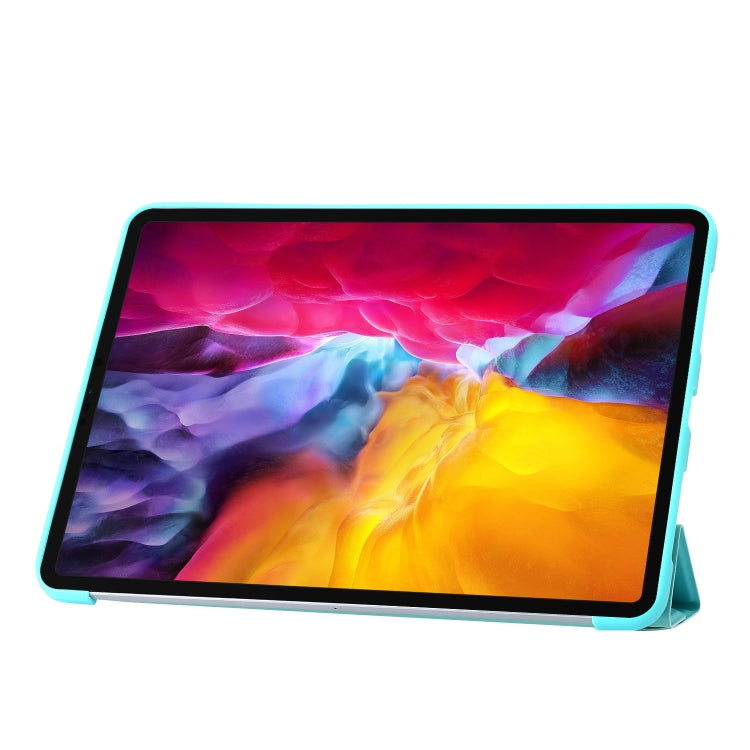 For iPad Pro 11 2024 TPU Deformation Flip Leather Tablet Case with Holder(Mint Blue)