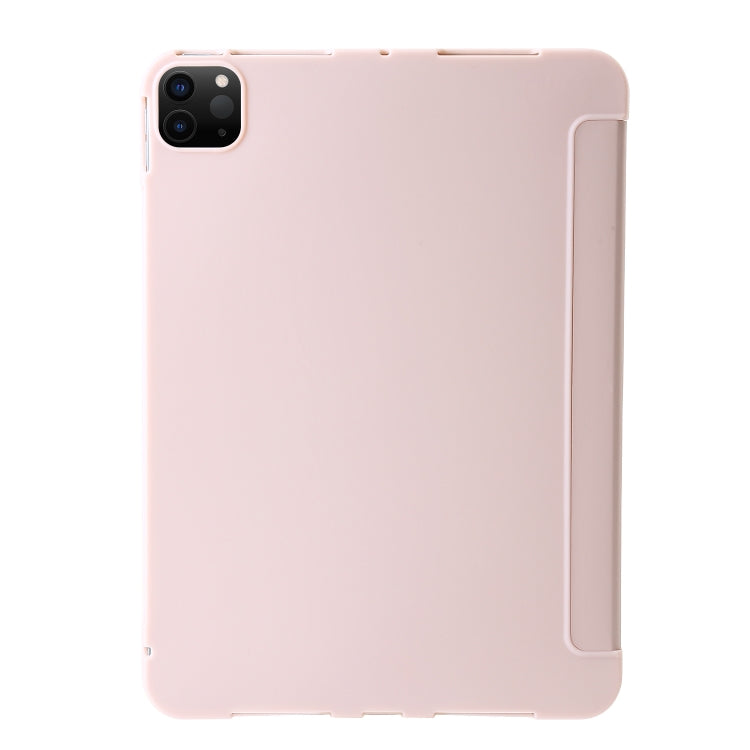 For iPad Pro 11 2024 TPU Deformation Flip Leather Tablet Case with Holder(Light Pink)