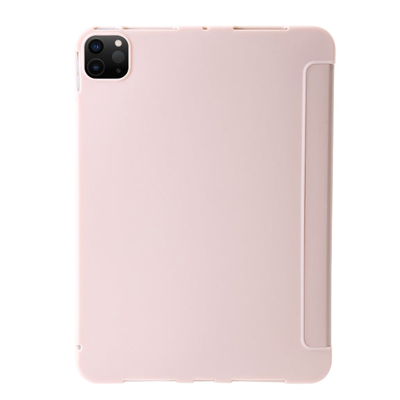 For iPad Pro 11 2024 TPU Deformation Flip Leather Tablet Case with Holder(Light Pink)