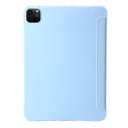 For iPad Pro 11 2024 TPU Deformation Flip Leather Tablet Case with Holder(Sky Blue)