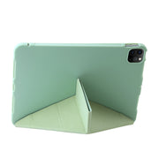 For iPad Pro 11 2024 TPU Deformation Flip Leather Tablet Case with Holder(Mint Green)