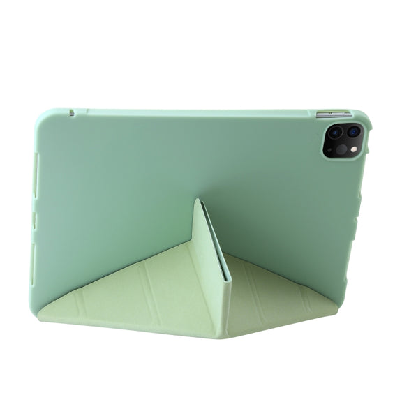 For iPad Pro 11 2024 TPU Deformation Flip Leather Tablet Case with Holder(Mint Green)