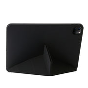 For iPad Pro 13 2024 TPU Deformation Flip Leather Tablet Case with Holder(Black)