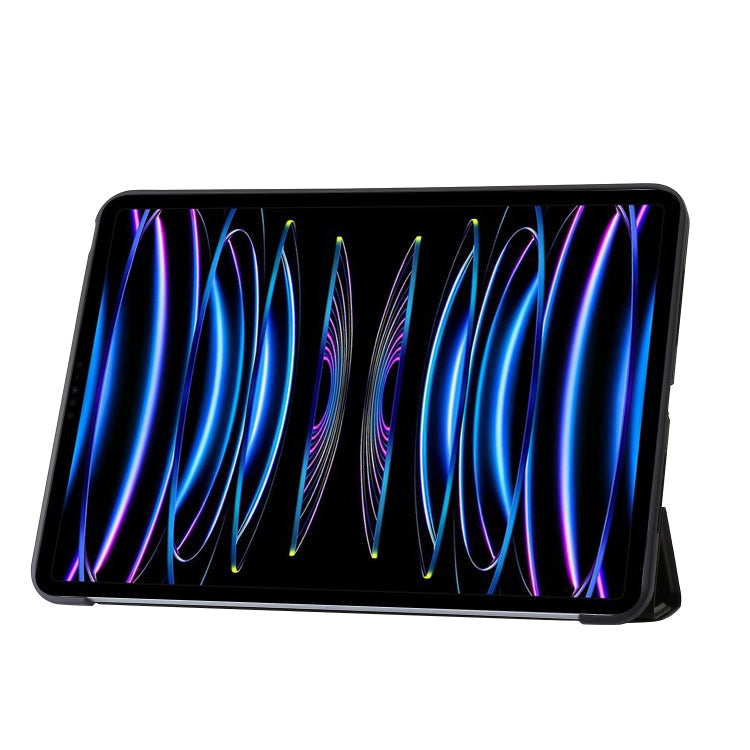 For iPad Pro 13 2024 TPU Deformation Flip Leather Tablet Case with Holder(Black)