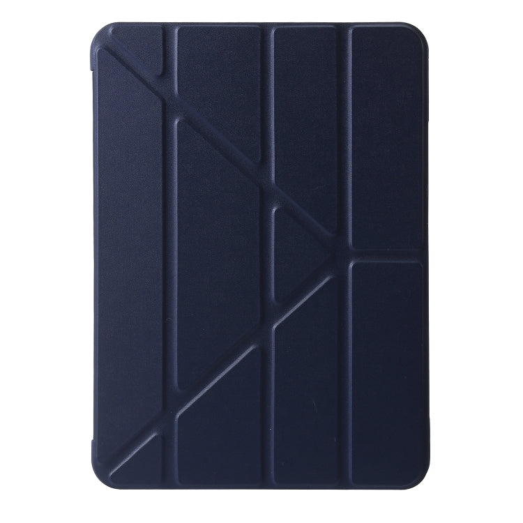 For iPad Pro 13 2024 TPU Deformation Flip Leather Tablet Case with Holder(Dark Blue)