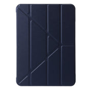 For iPad Pro 13 2024 TPU Deformation Flip Leather Tablet Case with Holder(Dark Blue)