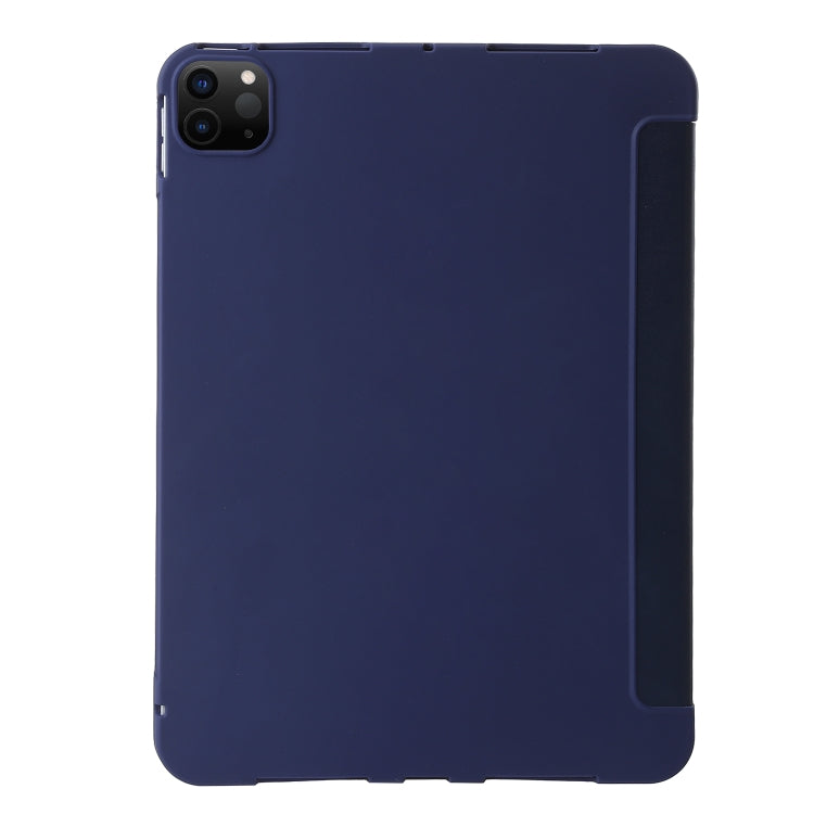 For iPad Pro 13 2024 TPU Deformation Flip Leather Tablet Case with Holder(Dark Blue)