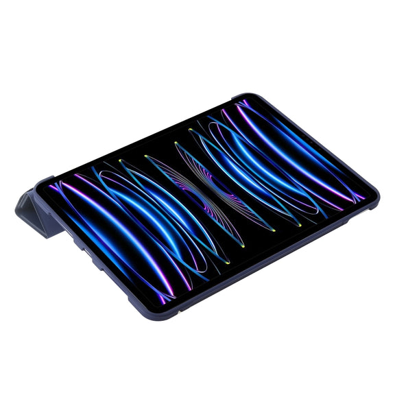 For iPad Pro 13 2024 TPU Deformation Flip Leather Tablet Case with Holder(Dark Blue)