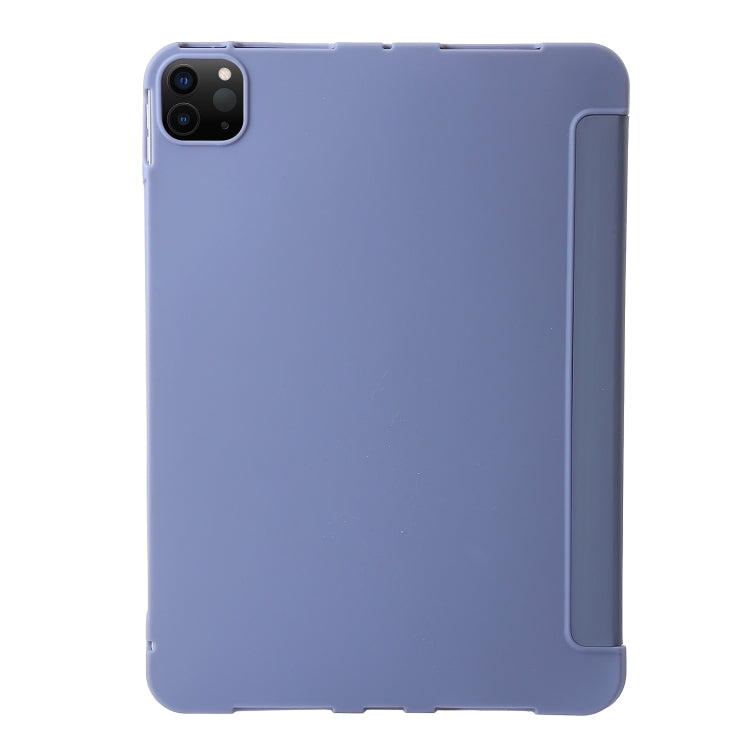 For iPad Pro 13 2024 TPU Deformation Flip Leather Tablet Case with Holder(Purple)