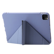 For iPad Pro 13 2024 TPU Deformation Flip Leather Tablet Case with Holder(Purple)