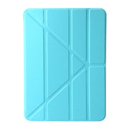 For iPad Pro 13 2024 TPU Deformation Flip Leather Tablet Case with Holder(Mint Blue)