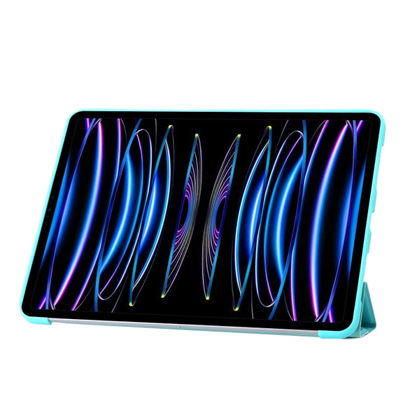 For iPad Pro 13 2024 TPU Deformation Flip Leather Tablet Case with Holder(Mint Blue)
