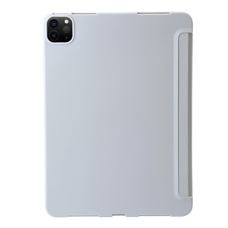 For iPad Pro 13 2024 TPU Deformation Flip Leather Tablet Case with Holder(Grey)