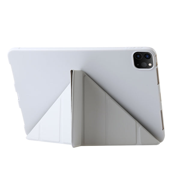 For iPad Pro 13 2024 TPU Deformation Flip Leather Tablet Case with Holder(Grey)