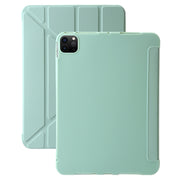 For iPad Pro 13 2024 TPU Deformation Flip Leather Tablet Case with Holder(Mint Green)