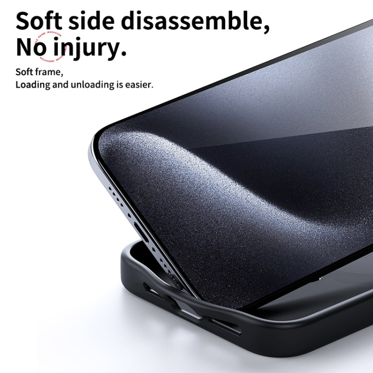 For iPhone 16 Pro Double Ring MagSafe Holder Carbon Fiber Phone Case(Silver)
